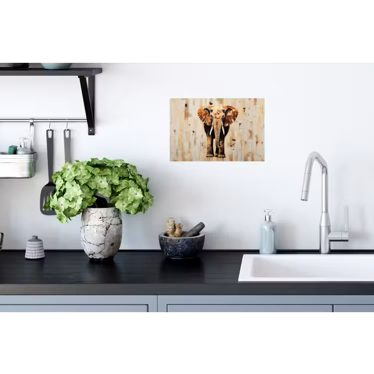 Muursticker - Olifant - Slurf - Mozaïek - Abstract — 2