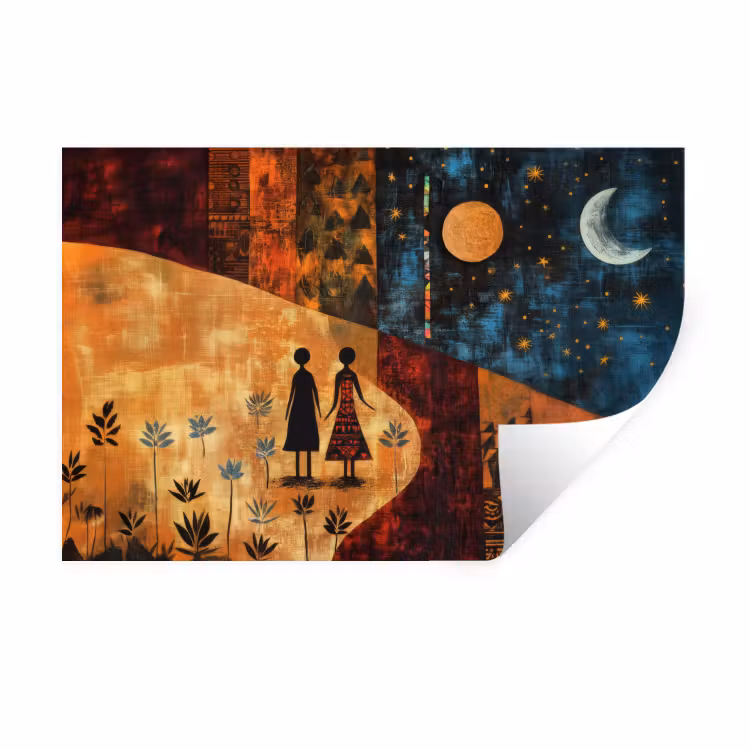 Muursticker - Silhouetten - Abstract - Zon - Maan — 1