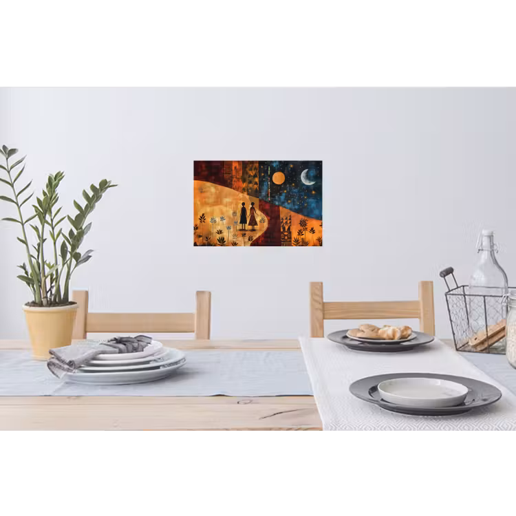 Muursticker - Silhouetten - Abstract - Zon - Maan — 3