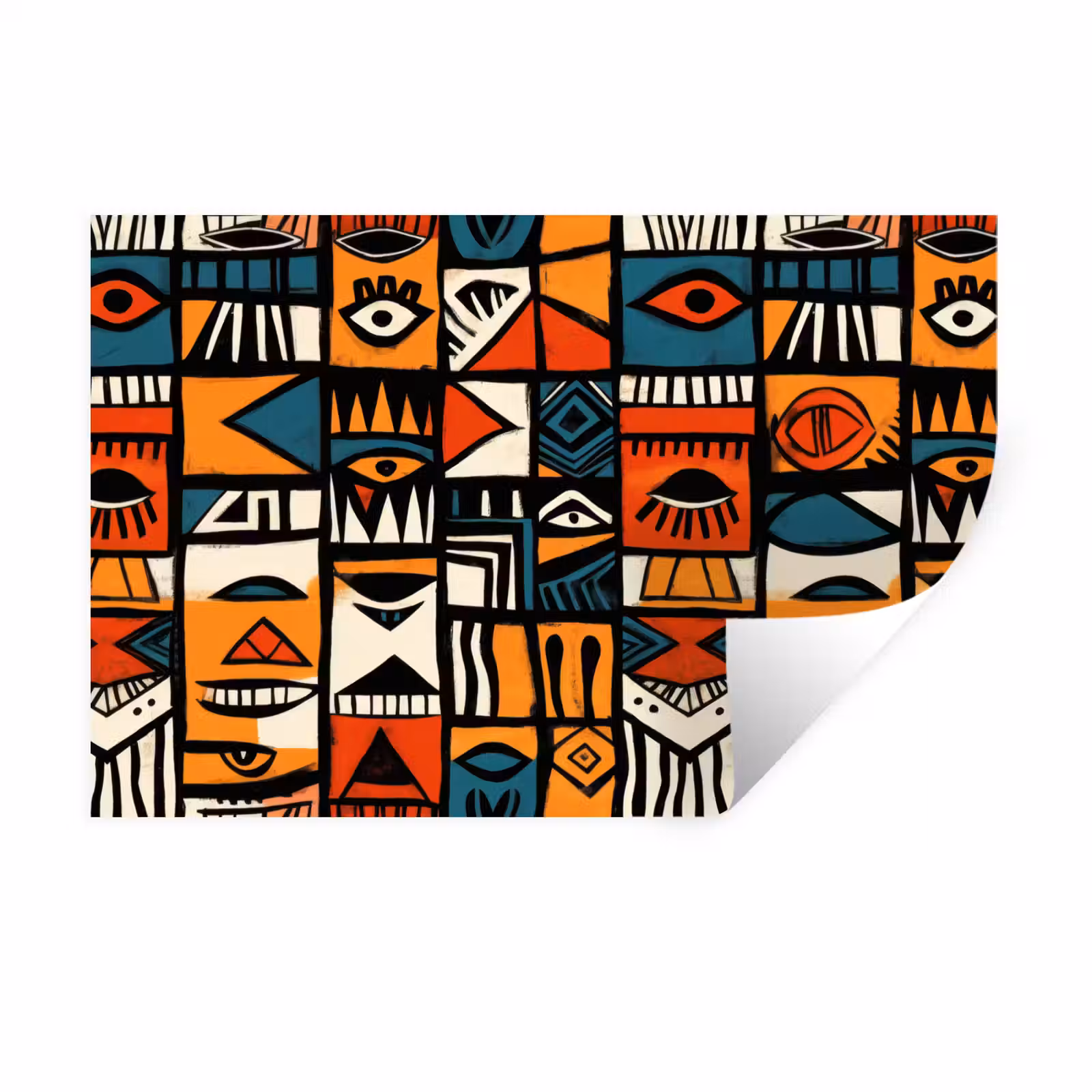 Muursticker - Abstract - Gezichten - Mozaïek — 1