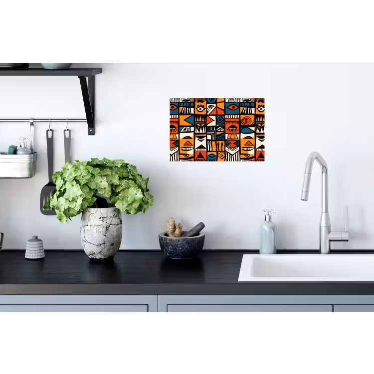 Muursticker - Abstract - Gezichten - Mozaïek — 2