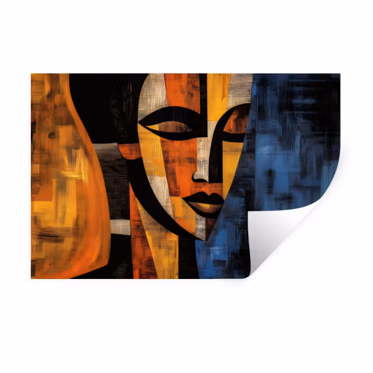 Muursticker - Abstract - Portret - Kleurvakken — 1