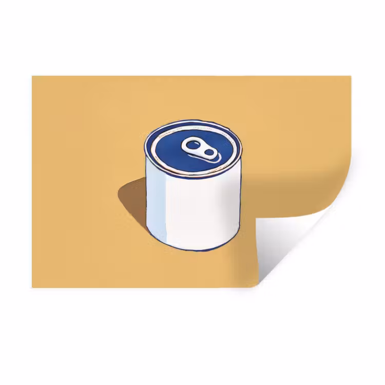 Muursticker - Blikje - Minimalistisch - Blauw - Illustratie — 1