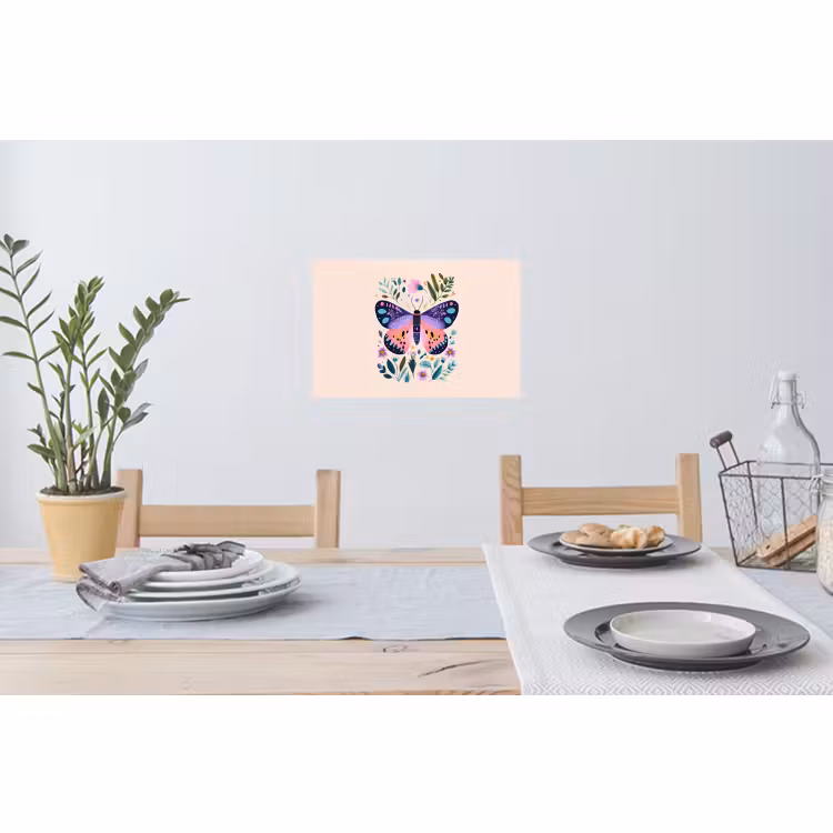 Muursticker - Bloemen - Bladeren - Vlinder - Kleurrijk — 3