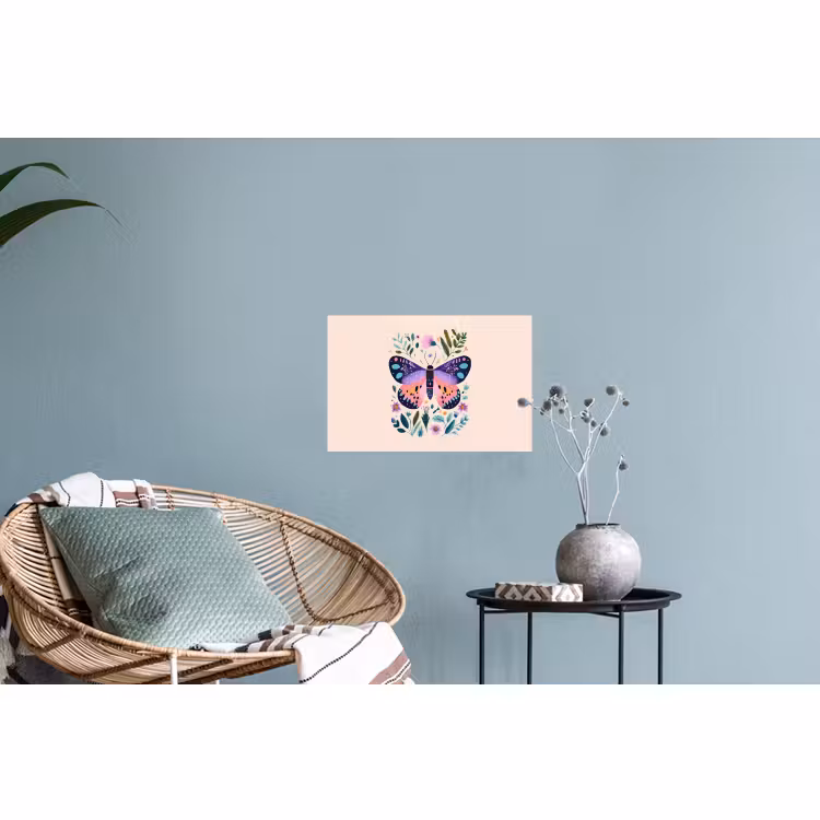 Muursticker - Bloemen - Bladeren - Vlinder - Kleurrijk — 4