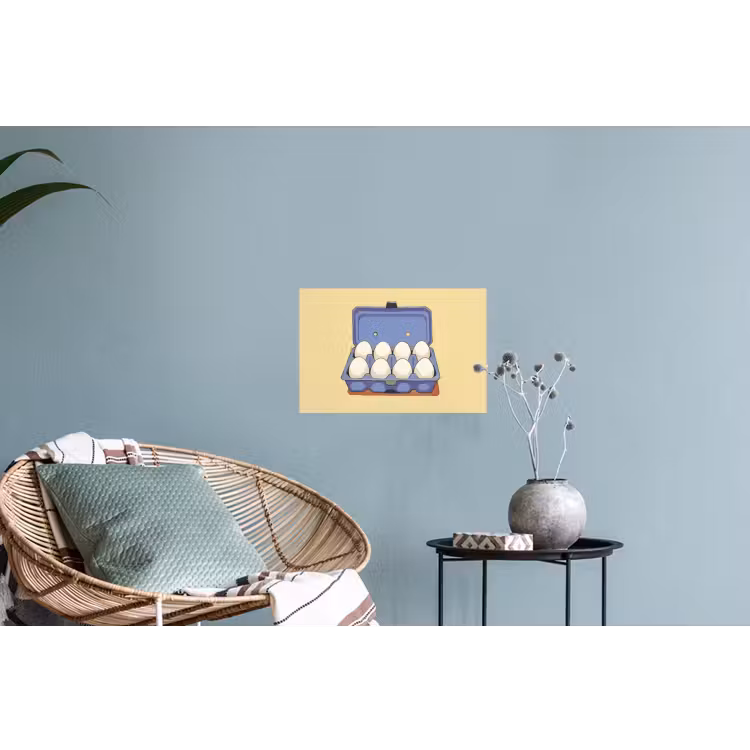 Muursticker - Eieren - Doos - Minimalistisch - Blauw — 4