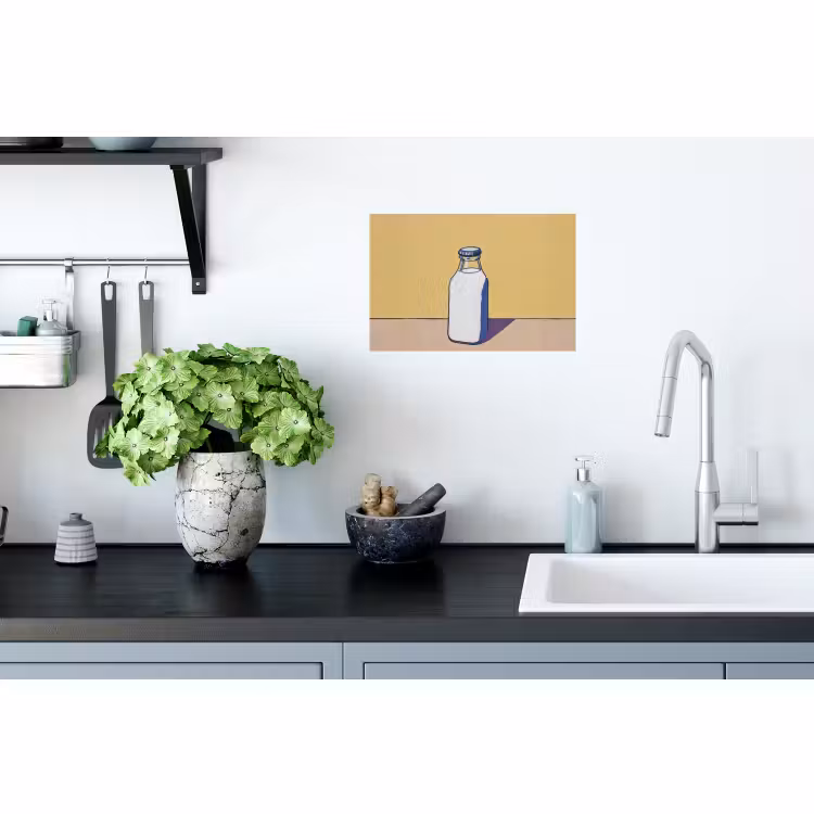 Muursticker - Glazen - Fles - Illustratie - Melk — 2