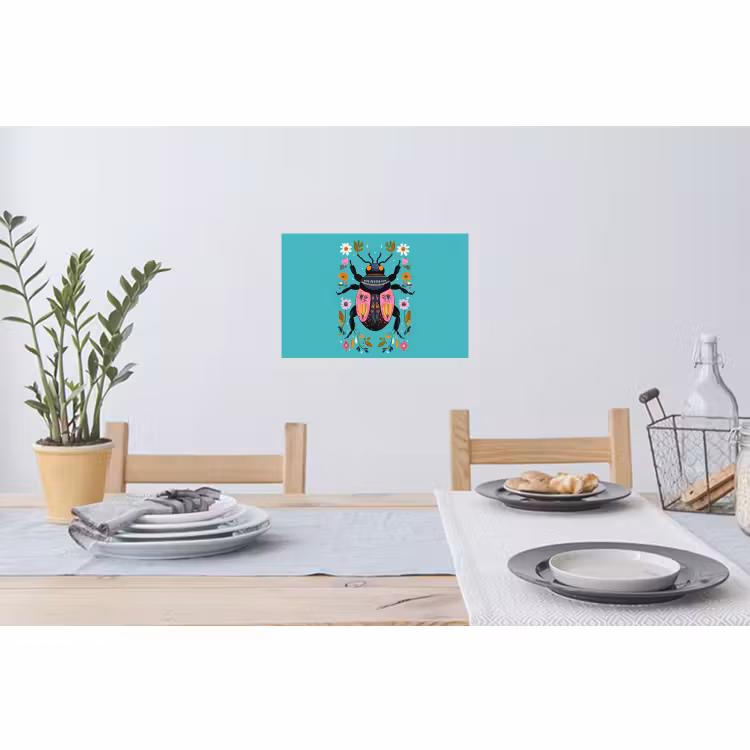Muursticker - Kever - Bloemmotieven - Turquoise - Bladeren — 3