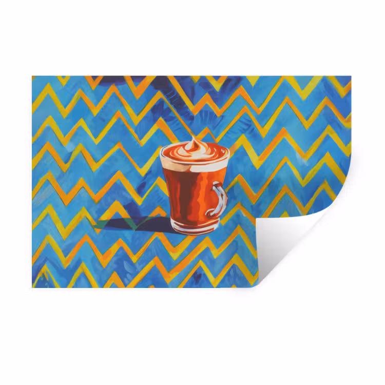 Muursticker - Mok - Koffie - Zigzag - Slagroom — 1
