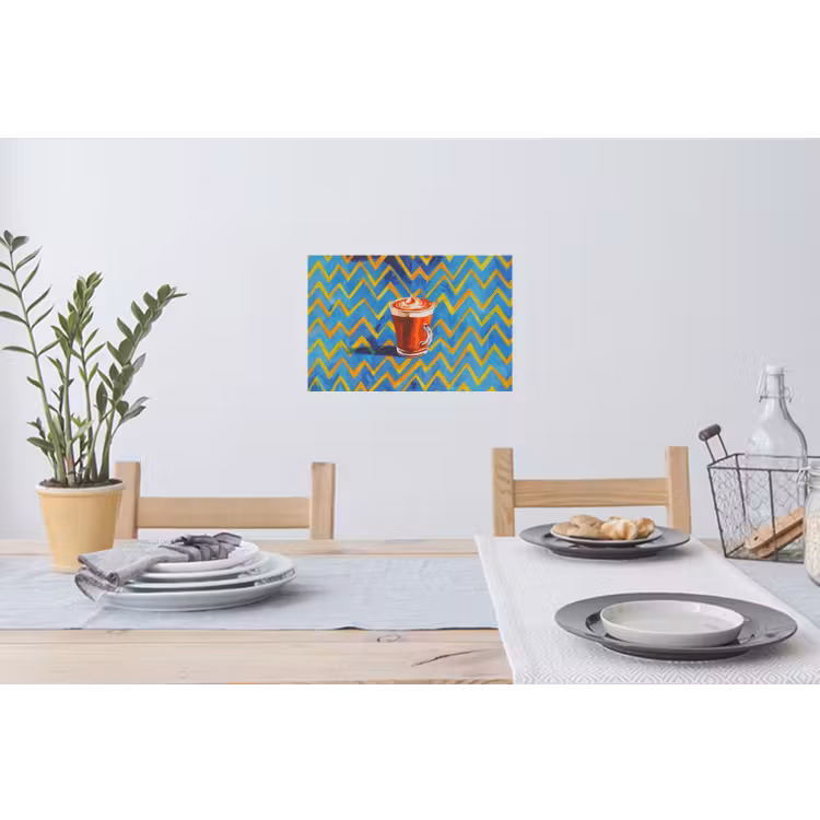 Muursticker - Mok - Koffie - Zigzag - Slagroom — 3