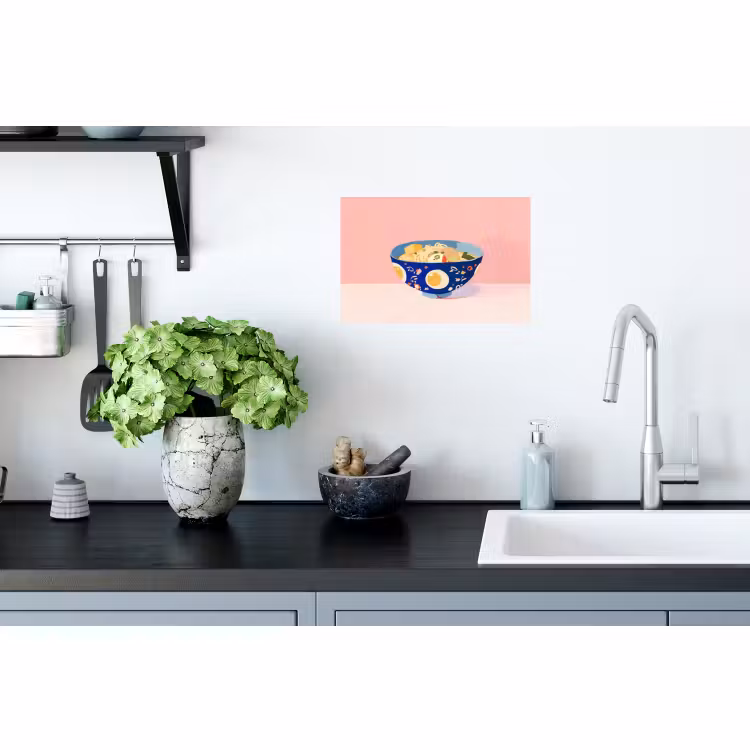 Muursticker - Noodles - Kom - Blauw - Illustratie — 2