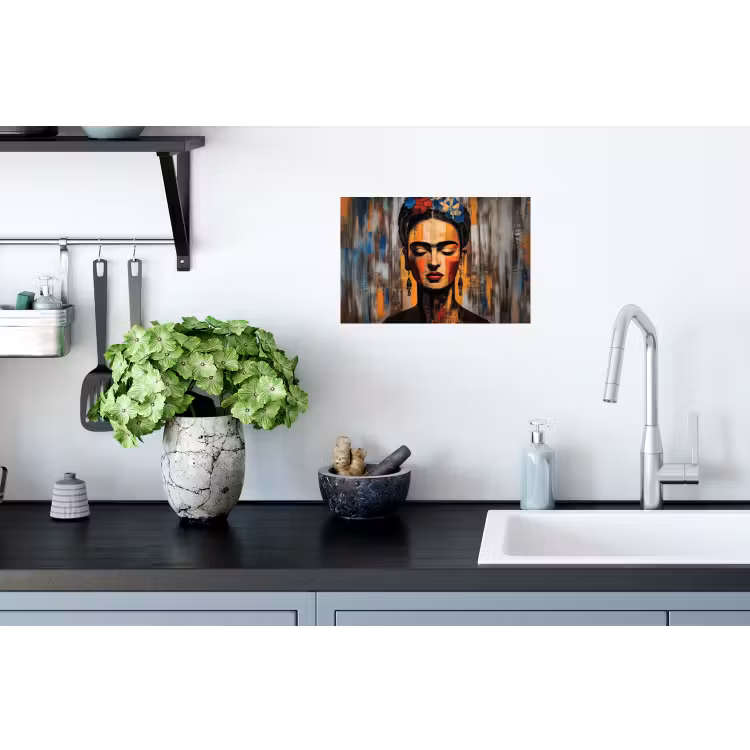 Muursticker - Portret - Vrouw - Bloemen — 2