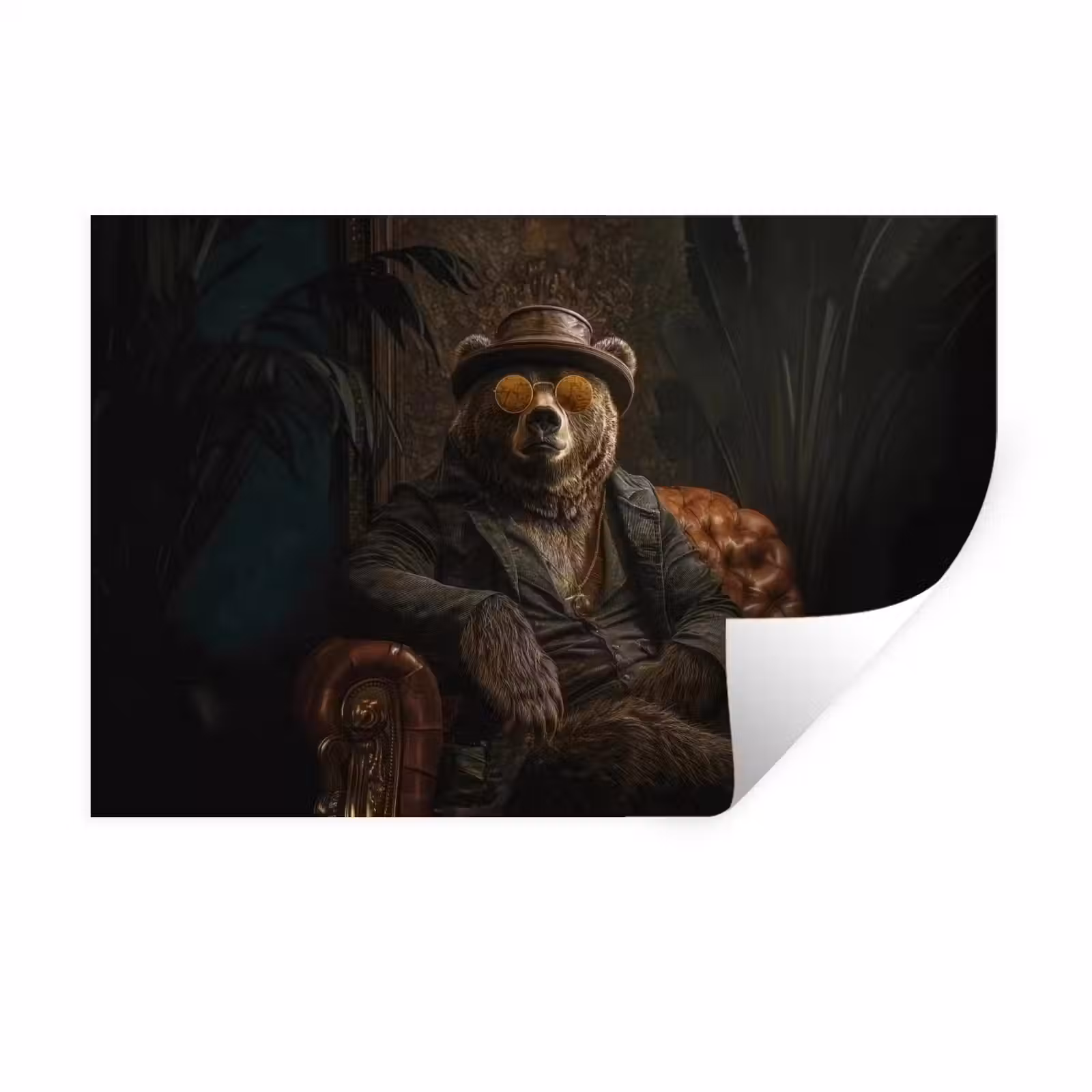 Muursticker - Beer - Bruin - Pak - Hoed — 1