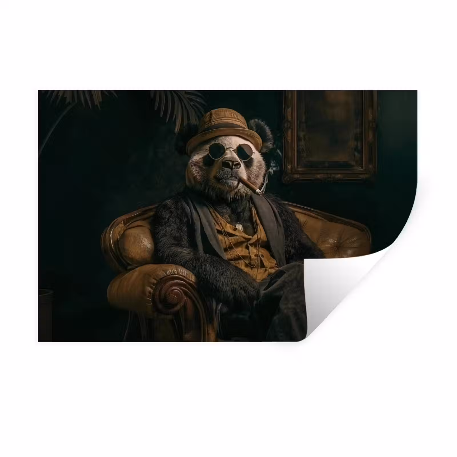 Muursticker - Panda - Hoed - Bril - Pak — 1