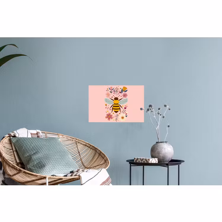 Muursticker - Bij - Geel - Bloemen - Kleurrijk — 4