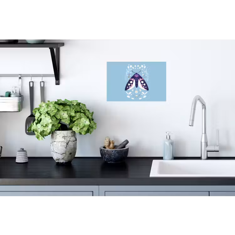 Muursticker - Bladeren - Wit - Vlinder - Insect — 2