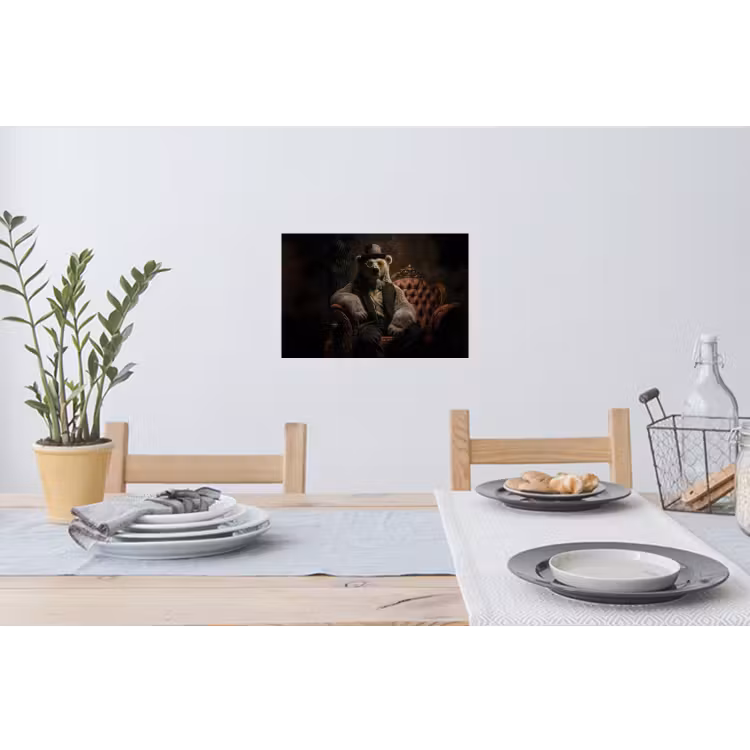 Muursticker - Ijsbeer - Hoed - Bril - Stoel — 3