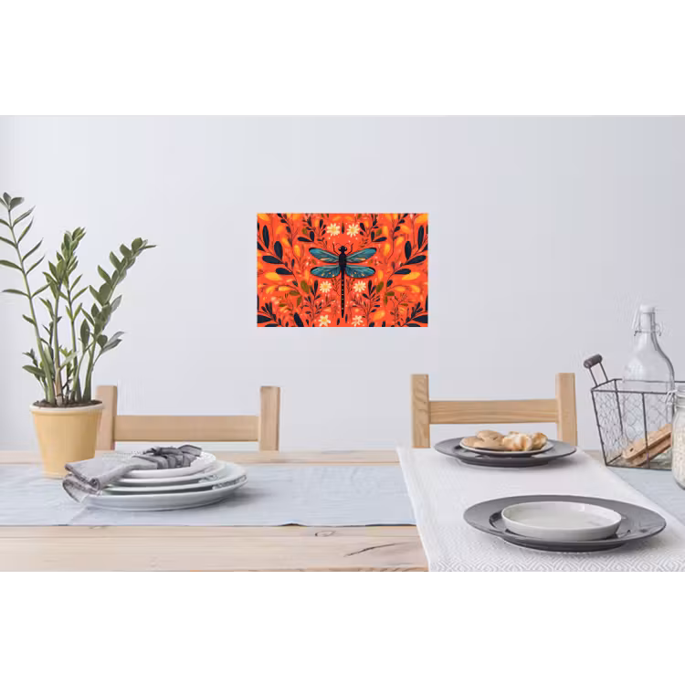 Muursticker - Libel - Blauw - Vleugels - Bladeren — 3