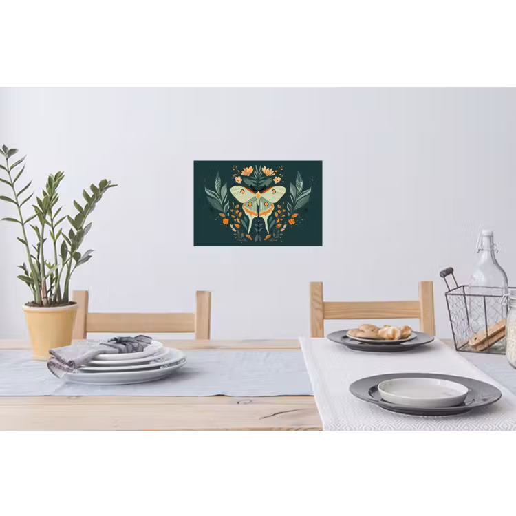Muursticker - Sierlijk - Vlinder - Groen - Bladeren — 3