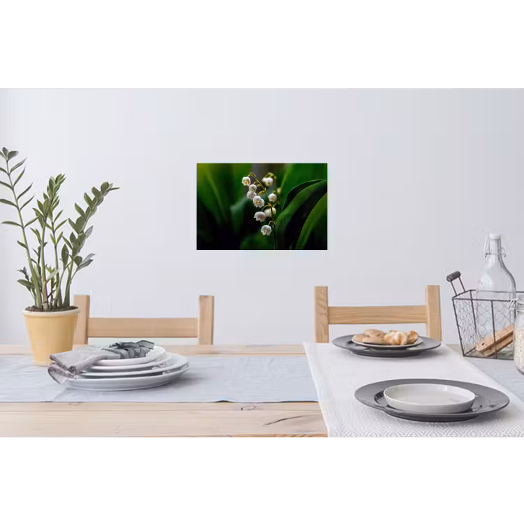 Muursticker - Bloemen - Wit - Bladeren - Lelietjes — 3