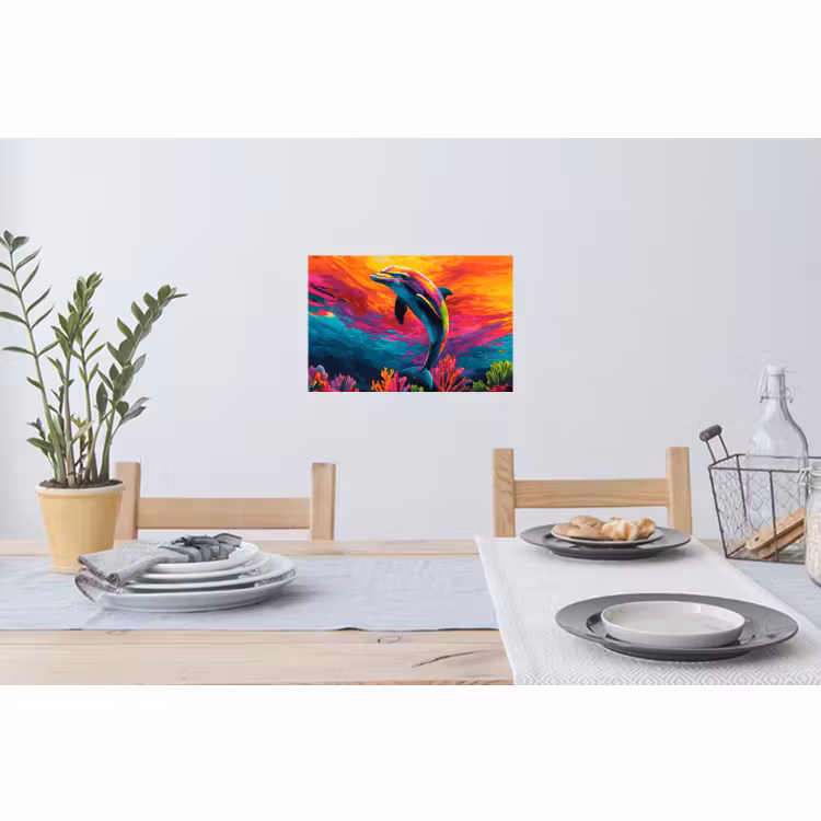 Muursticker - Dolfijn - Kleurrijk - Oceaan - Koraal — 3