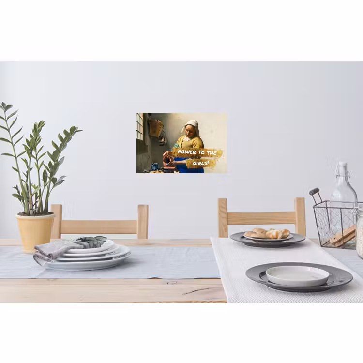 Muursticker - Melkmeisje - Goud - Quotes - Schilderij - Oude meesters — 3