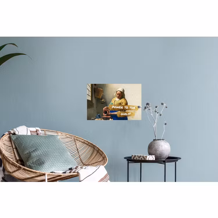 Muursticker - Melkmeisje - Goud - Quotes - Schilderij - Oude meesters — 4