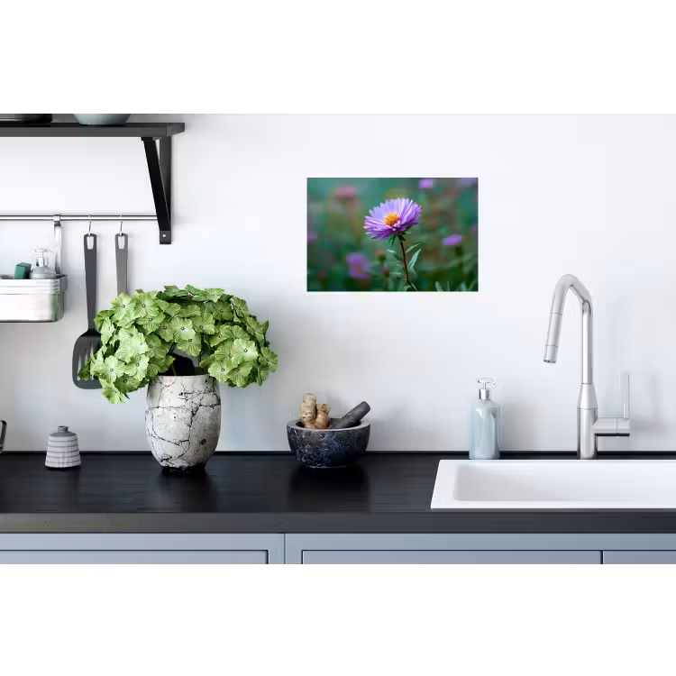 Muursticker - Aster - Paars - Bloem - Blaadjes — 2