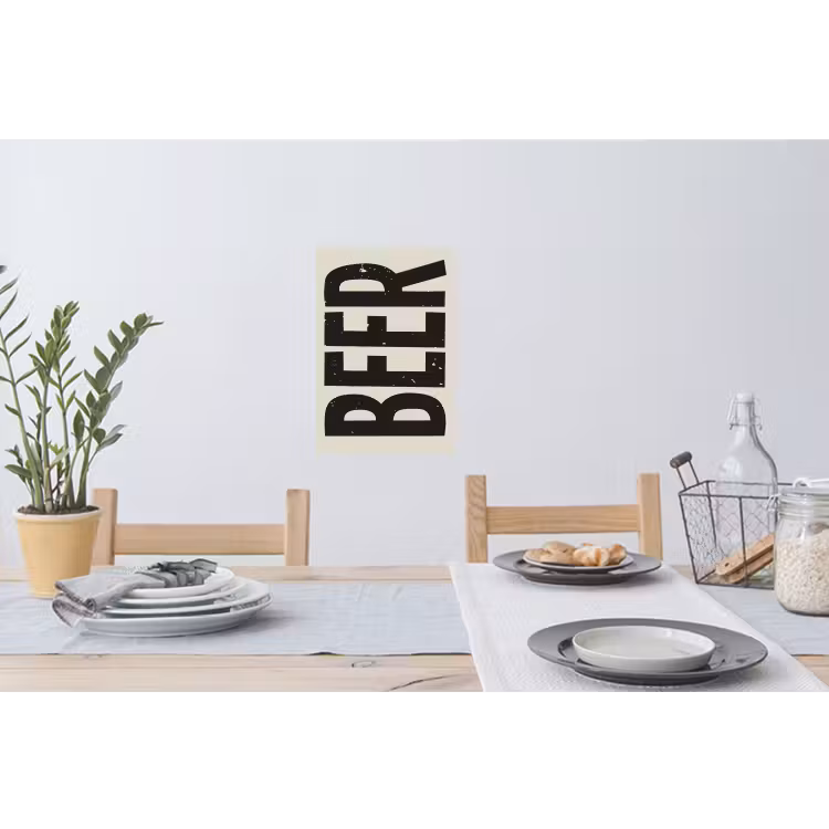 Muursticker - Beer - Vintage - Zwart - Beige — 3