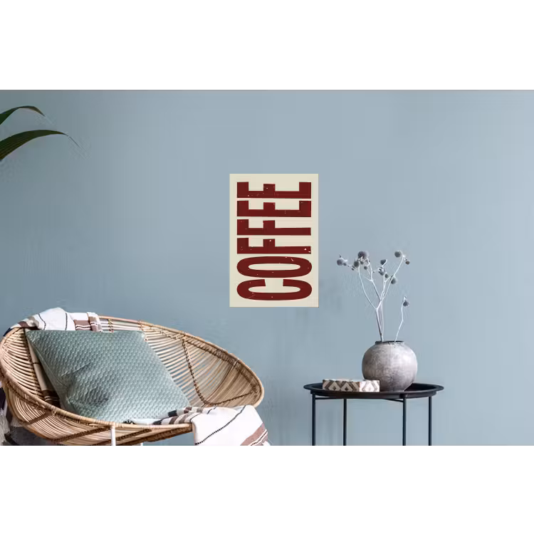 Muursticker - Koffie -Japandi - Rood - Vintage — 4