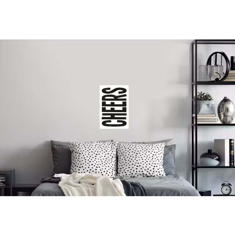 Muursticker - Retro - Cheers - Zwart - Decoratie — 5