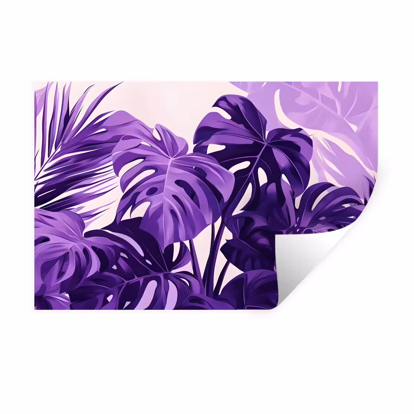 Muursticker - Bladeren - Paars - Tropisch - Abstract — 1