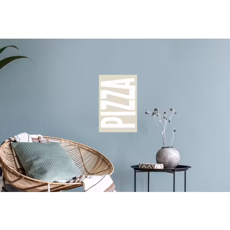Muursticker - Pizza - Decoratie - Japandi - Wit — 4