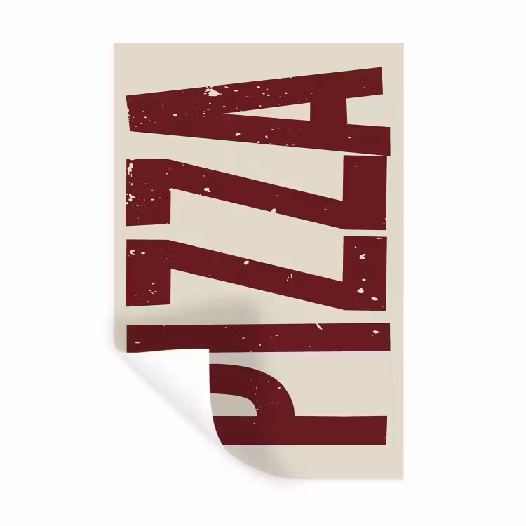 Muursticker - Pizza - Vintage - Decoratie - Japandi — 1