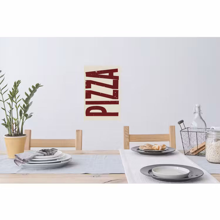 Muursticker - Pizza - Vintage - Decoratie - Japandi — 3
