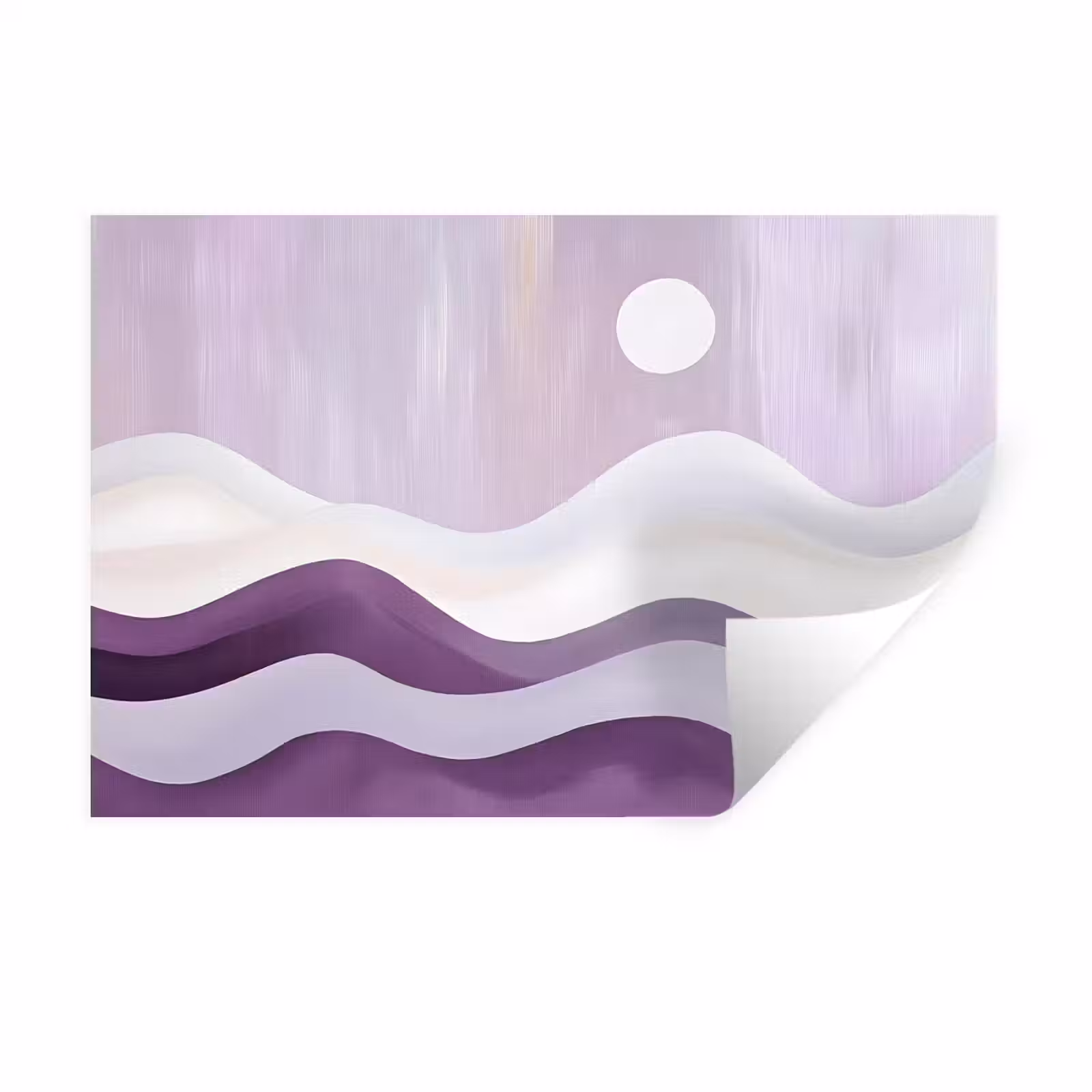 Muursticker - Golven - Heuvels - Abstract - Paars — 1