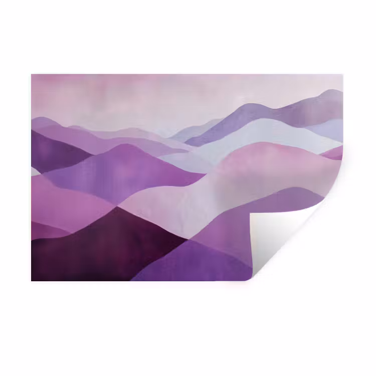 Muursticker - Abstract - Heuvels - Landschap - Paars — 1