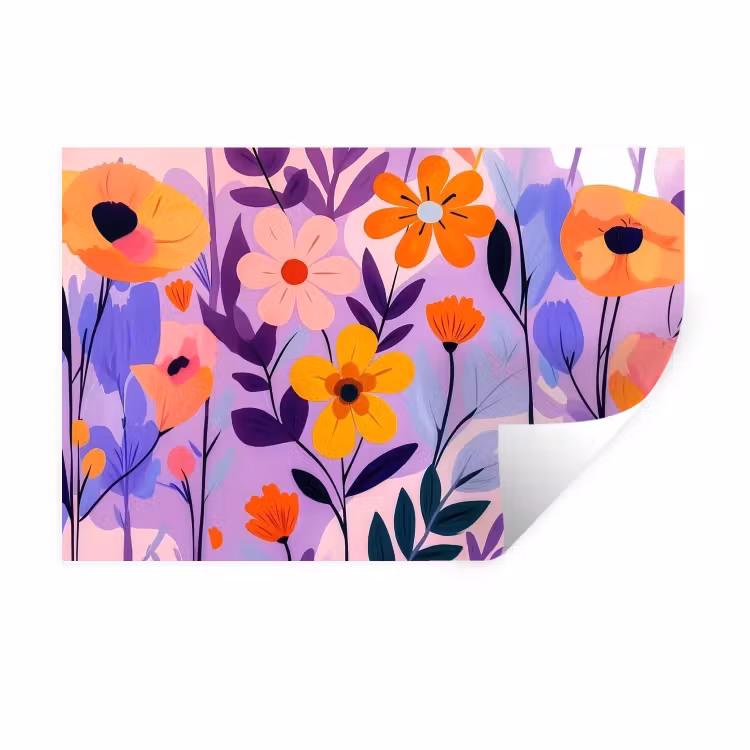 Muursticker - Bloemen - Kleurrijk - Bladeren — 1