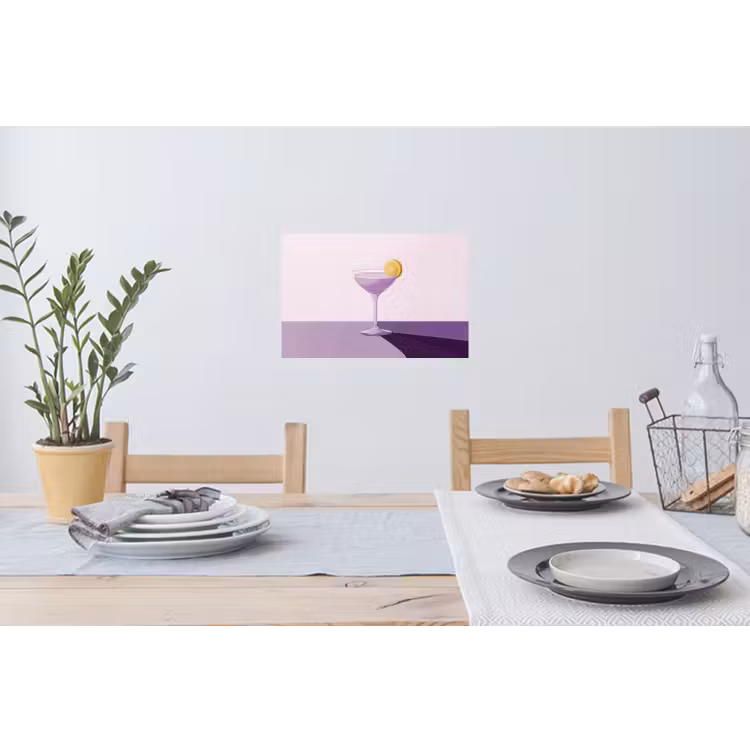 Muursticker - Cocktail - Paars - Minimalistisch - Citroen — 3