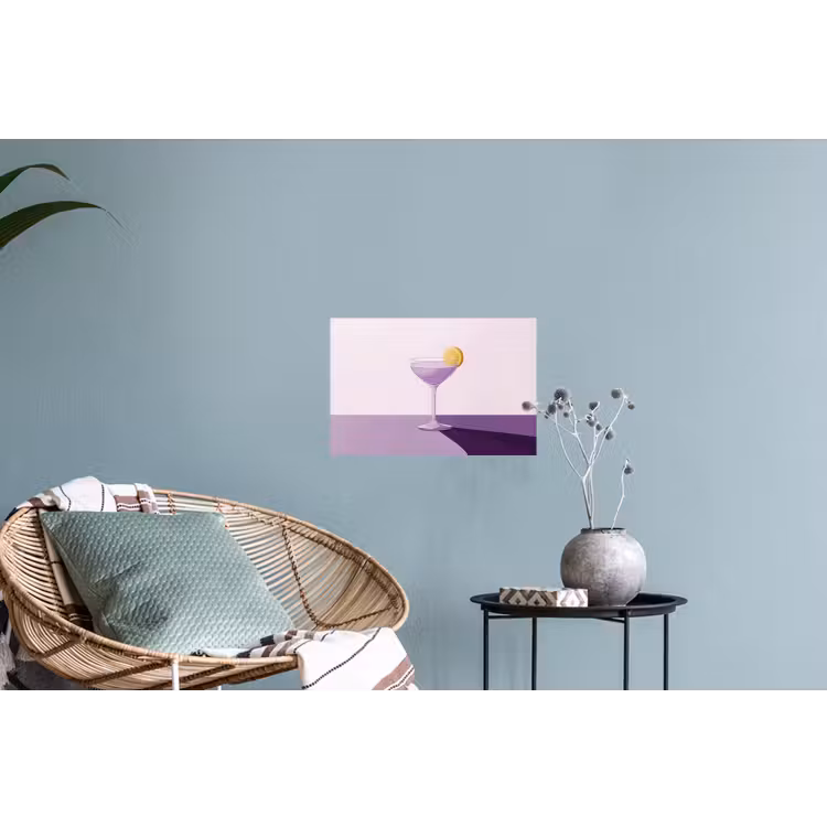 Muursticker - Cocktail - Paars - Minimalistisch - Citroen — 4