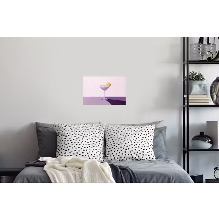 Muursticker - Cocktail - Paars - Minimalistisch - Citroen — 5