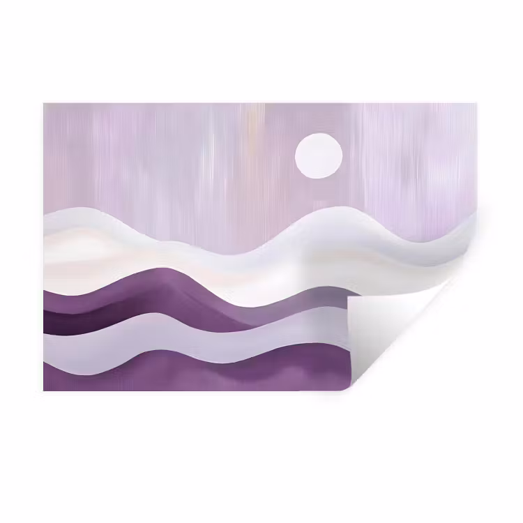 Muursticker - Golven - Heuvels - Abstract - Paars — 1
