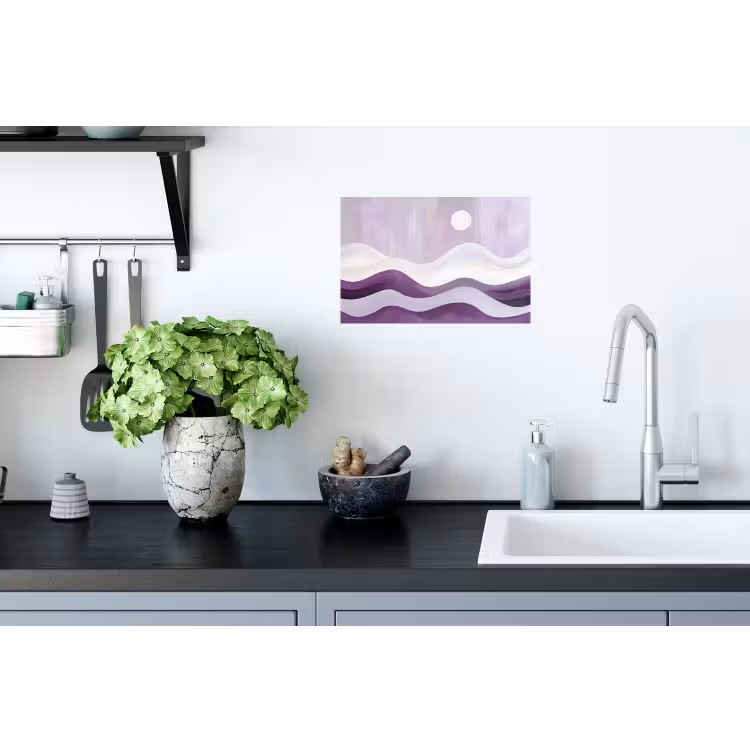 Muursticker - Golven - Heuvels - Abstract - Paars — 2