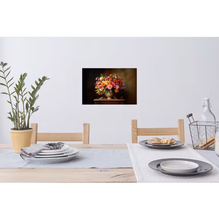 Muursticker - Kleuren - Boeket - Vaas - Hout — 3