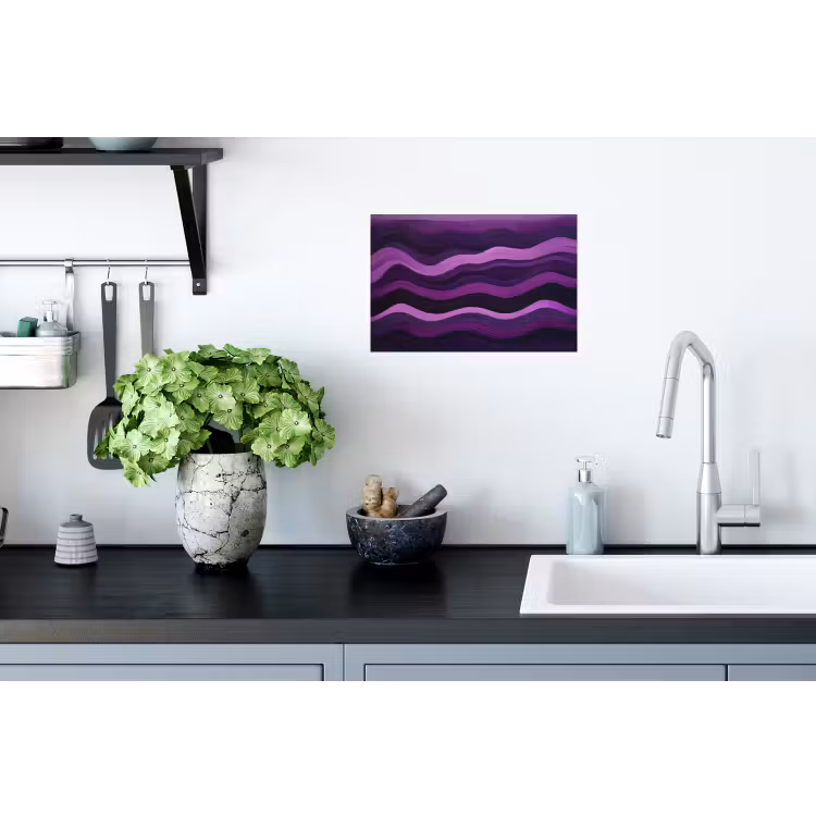 Muursticker - Lijnen - Golven - Paars - Abstract — 2