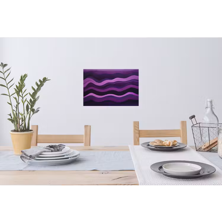 Muursticker - Lijnen - Golven - Paars - Abstract — 3