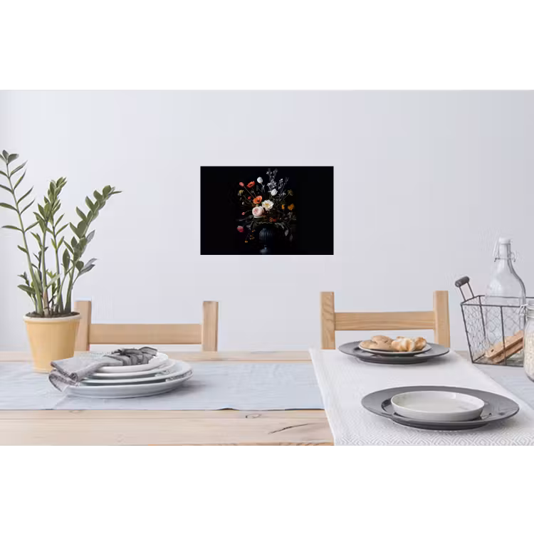 Muursticker - Bloemstuk - Vaas - Zwart — 3