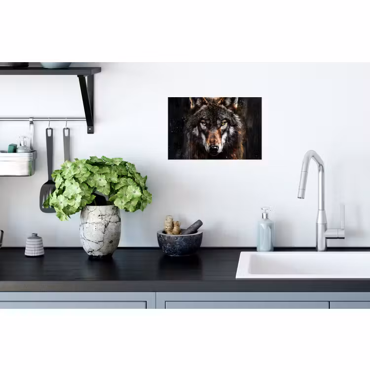 Muursticker - Dieren - Wolf - Portret - Zwart - Bruin — 2