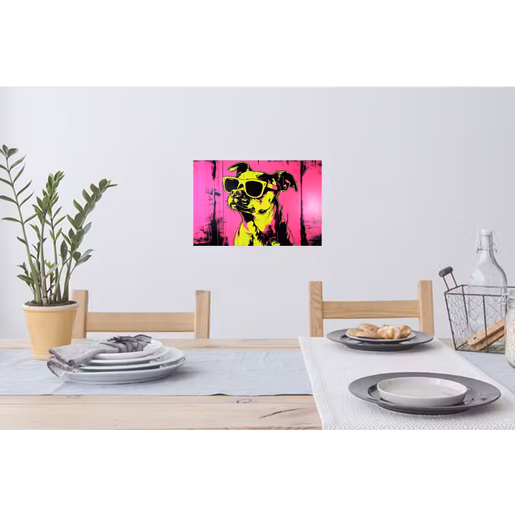 Muursticker - Hond - Zonnebril - Roze - Art — 3