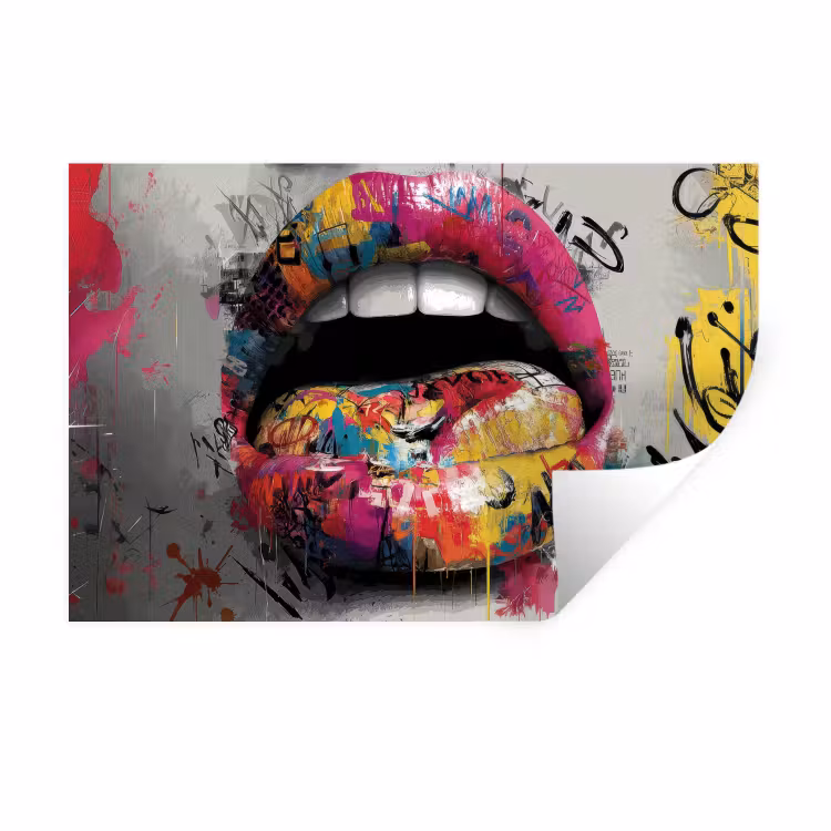 Muursticker - Lippen - Graffiti - Expressief — 1